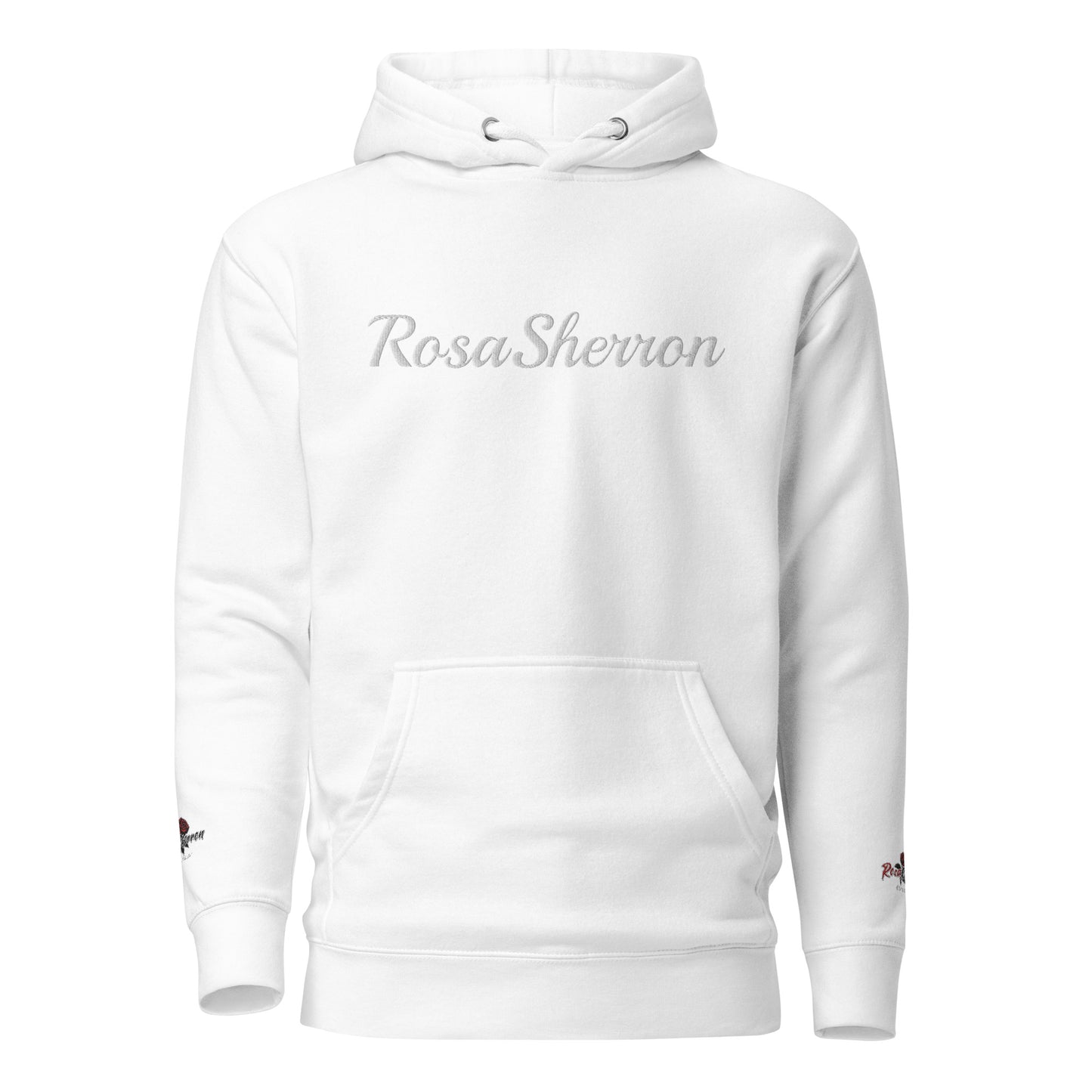 White Embroidered RosaSherron Hoodie